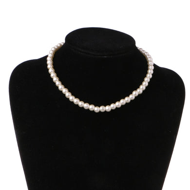 Elegant Ivory White Glass Imitation Freshwater Pearl Necklaces For Women Jewerly Round Loose Beads necklace women