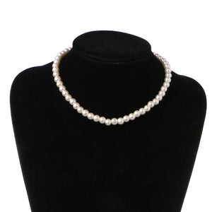 Elegant Ivory White Glass Imitation Freshwater Pearl Necklaces For Women Jewerly Round Loose Beads necklace women