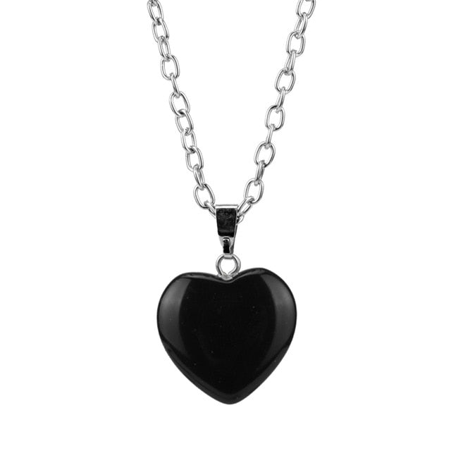 dongsheng New Bohemian Style Handmade Natural Gravel Necklace DIY Tassel Heart Jewerly Necklace Natural Stone Women Gift -30