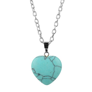 dongsheng New Bohemian Style Handmade Natural Gravel Necklace DIY Tassel Heart Jewerly Necklace Natural Stone Women Gift -30