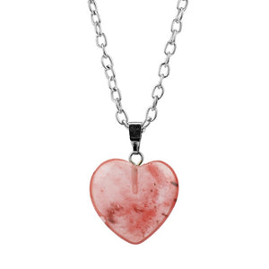 dongsheng New Bohemian Style Handmade Natural Gravel Necklace DIY Tassel Heart Jewerly Necklace Natural Stone Women Gift -30