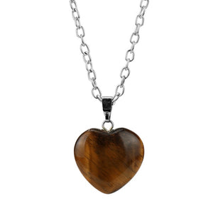 dongsheng New Bohemian Style Handmade Natural Gravel Necklace DIY Tassel Heart Jewerly Necklace Natural Stone Women Gift -30